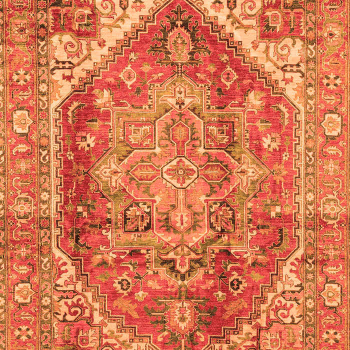 Machine Washable Persian Orange Traditional Area Rugs, wshabs4008org