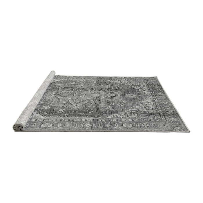 Sideview of Machine Washable Persian Gray Traditional Rug, wshabs4008gry