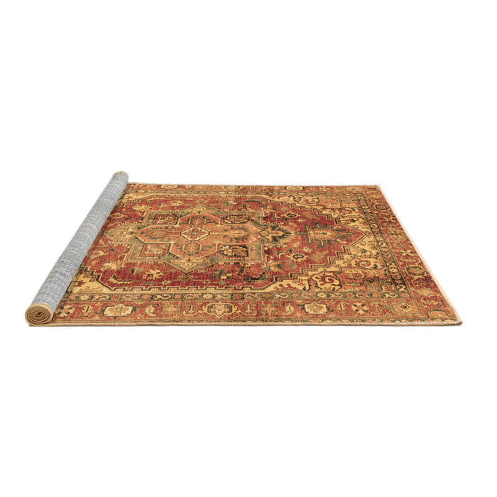 Sideview of Machine Washable Persian Brown Traditional Rug, wshabs4008brn