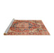 Sideview of Machine Washable Abstract Red Rug, wshabs4009