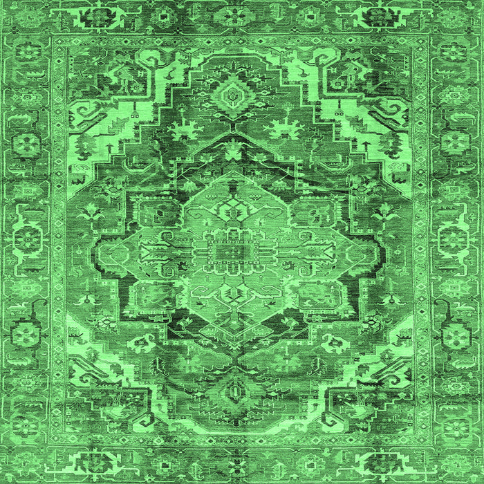 Square Persian Emerald Green Traditional Rug, abs4009emgrn