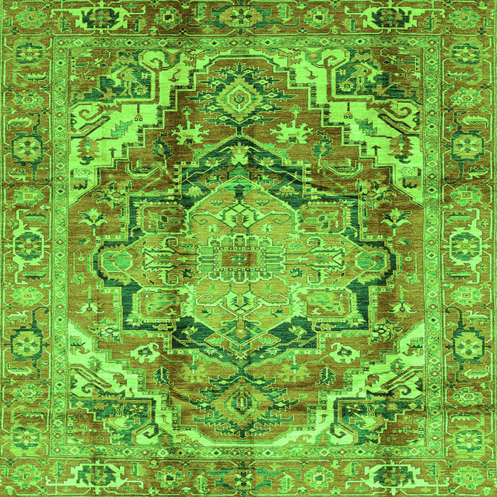 Square Persian Green Traditional Rug, abs4009grn