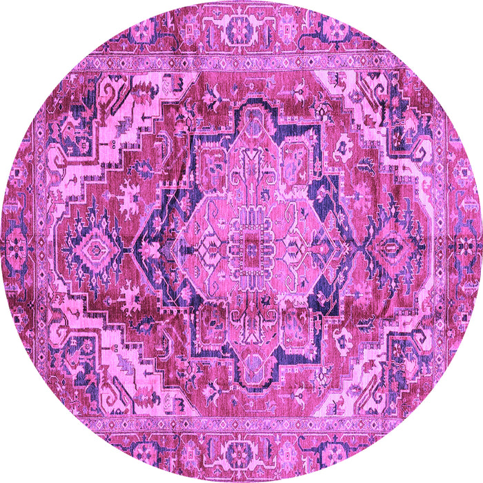 Round Persian Purple Traditional Rug, abs4009pur