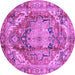 Round Persian Purple Traditional Rug, abs4009pur