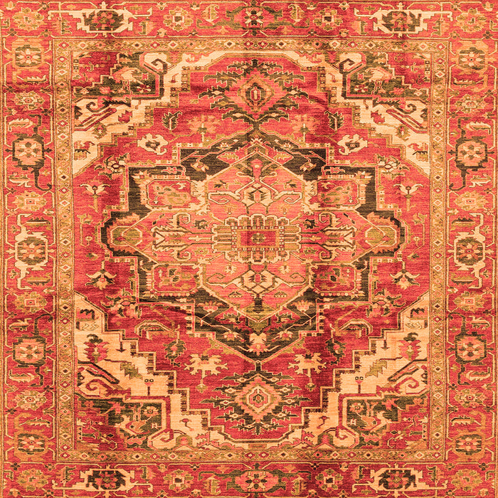 Square Persian Orange Traditional Rug, abs4009org