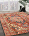 Abstract Red Persian Rug in Family Room, abs4009