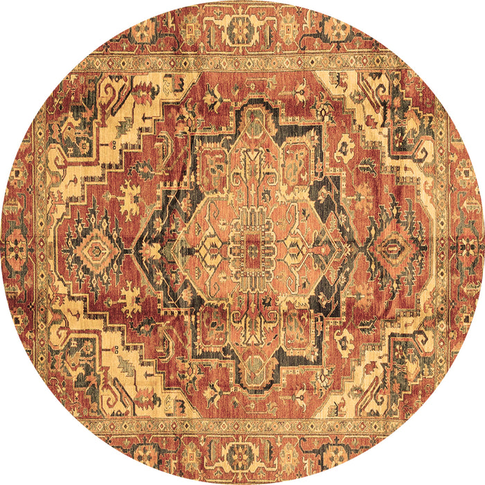 Round Machine Washable Persian Brown Traditional Rug, wshabs4009brn