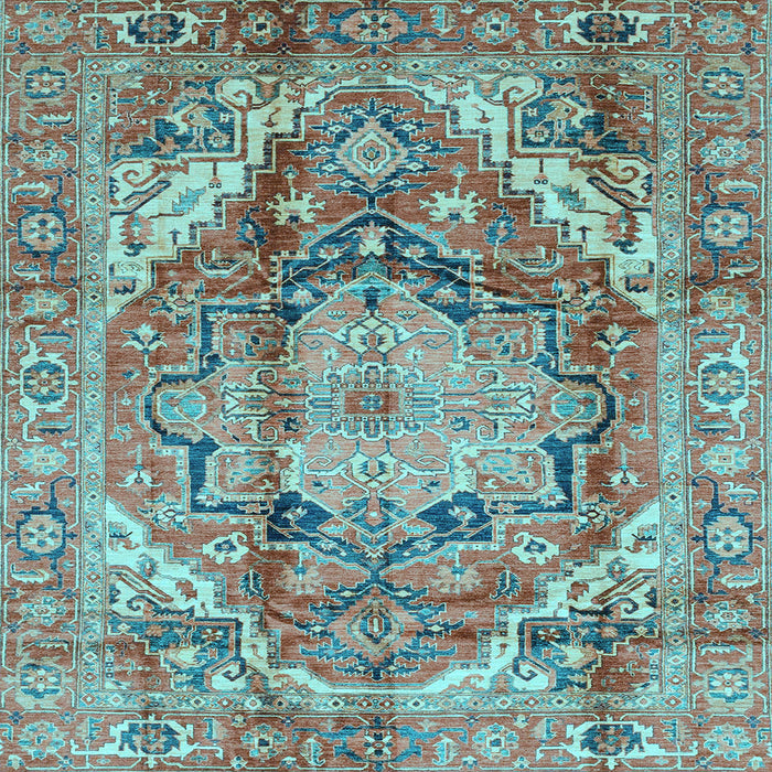 Square Persian Light Blue Traditional Rug, abs4009lblu