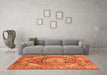 Machine Washable Persian Orange Traditional Area Rugs in a Living Room, wshabs4009org