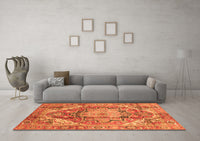 Machine Washable Persian Orange Traditional Rug, wshabs4009org