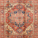 Square Abstract Red Persian Rug, abs4009