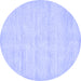 Round Solid Blue Modern Rug, abs400blu