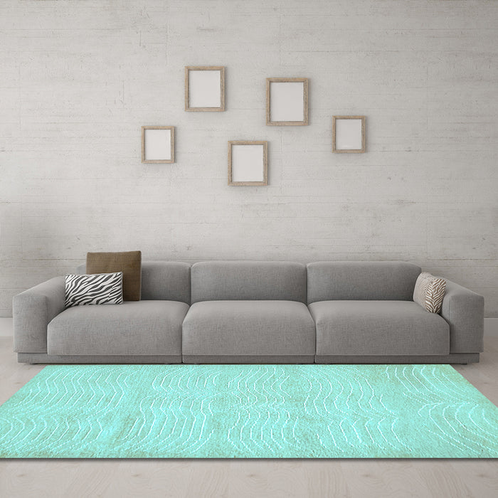 Machine Washable Solid Light Blue Modern Rug in a Living Room, wshabs400lblu