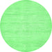 Round Solid Emerald Green Modern Rug, abs400emgrn