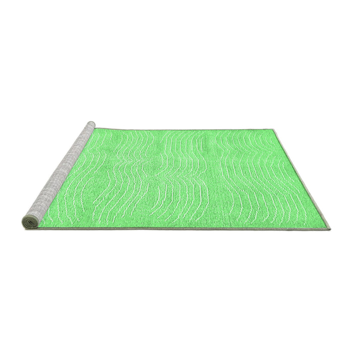 Sideview of Machine Washable Solid Emerald Green Modern Area Rugs, wshabs400emgrn