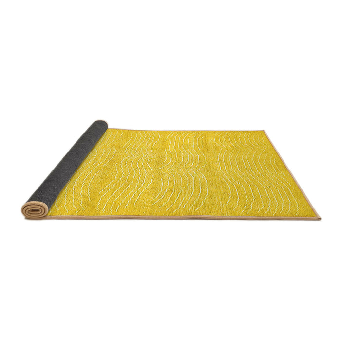 Sideview of Solid Yellow Modern Rug, abs400yw