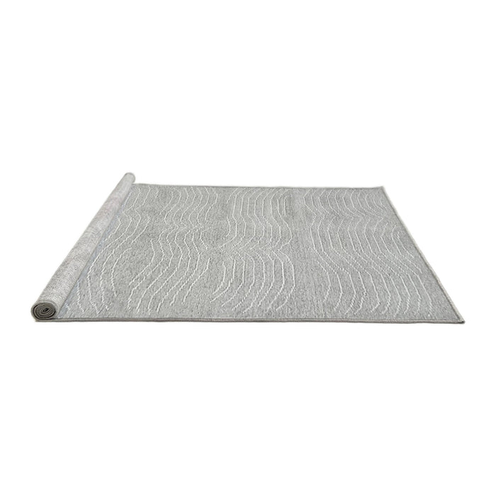 Sideview of Machine Washable Solid Gray Modern Rug, wshabs400gry