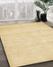 Abstract Brown Gold Solid Rug in Family Room, abs400