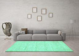 Machine Washable Solid Turquoise Modern Area Rugs in a Living Room,, wshabs400turq
