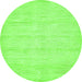 Round Solid Green Modern Rug, abs400grn