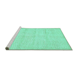 Sideview of Machine Washable Solid Turquoise Modern Area Rugs, wshabs400turq