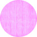 Round Solid Purple Modern Rug, abs400pur