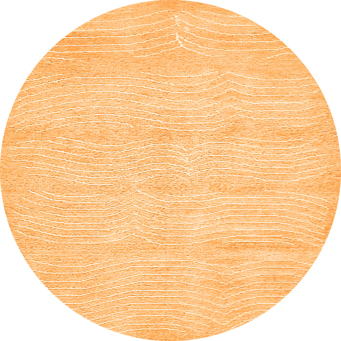 Round Machine Washable Solid Orange Modern Area Rugs, wshabs400org