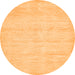 Round Machine Washable Solid Orange Modern Area Rugs, wshabs400org