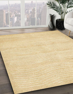 Machine Washable Abstract Brown Gold Rug in a Family Room, wshabs400