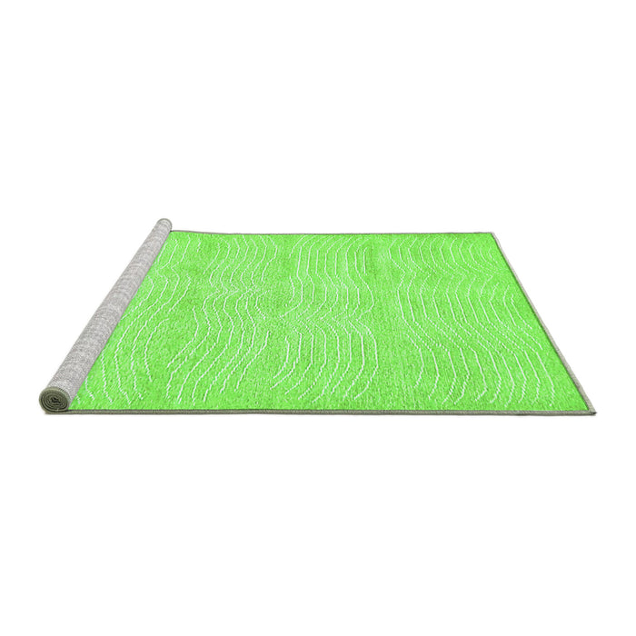 Sideview of Machine Washable Solid Green Modern Area Rugs, wshabs400grn