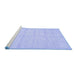 Sideview of Machine Washable Solid Blue Modern Rug, wshabs400blu