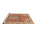 Sideview of Machine Washable Abstract Red Rug, wshabs4010