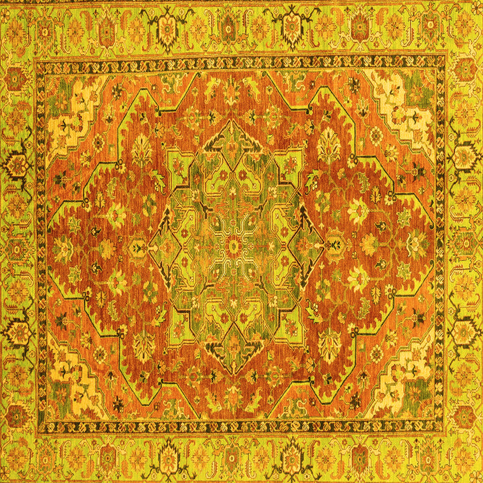 Square Machine Washable Persian Yellow Traditional Rug, wshabs4010yw