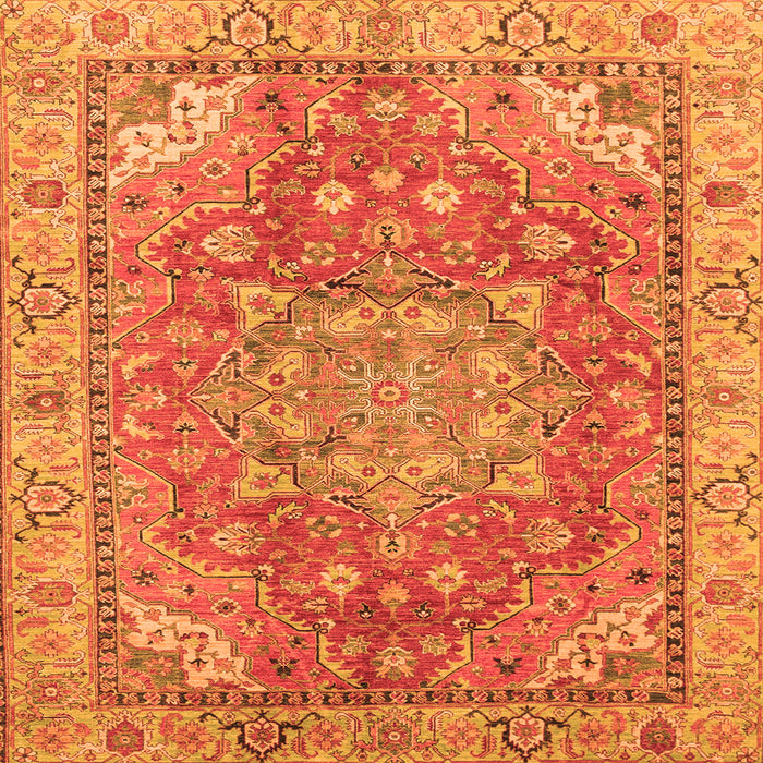 Square Machine Washable Persian Orange Traditional Area Rugs, wshabs4010org