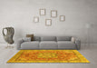 Machine Washable Persian Yellow Traditional Rug in a Living Room, wshabs4010yw