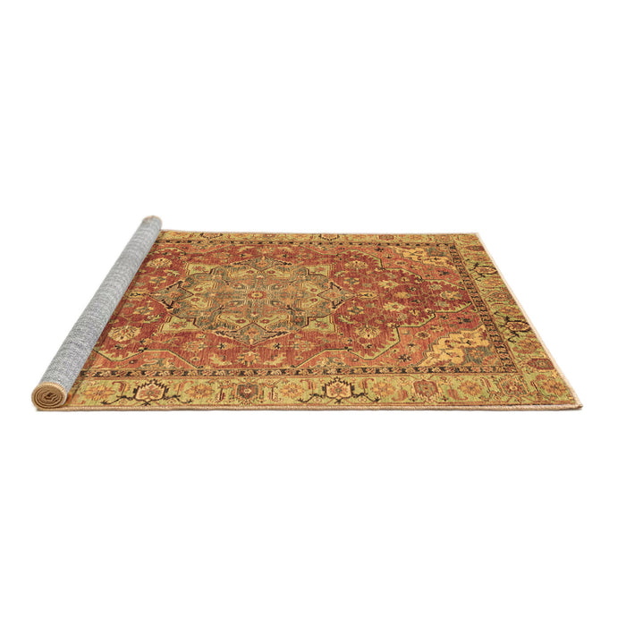 Sideview of Machine Washable Persian Brown Traditional Rug, wshabs4010brn