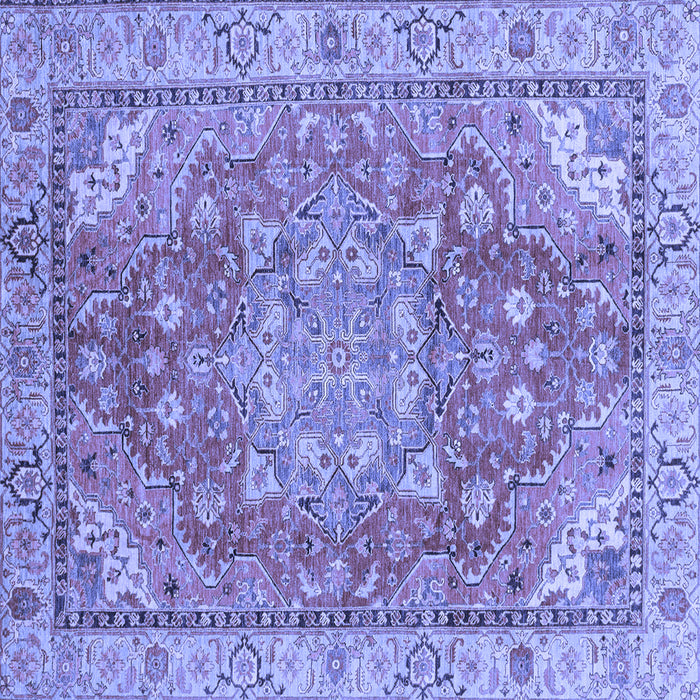Square Machine Washable Persian Blue Traditional Rug, wshabs4010blu