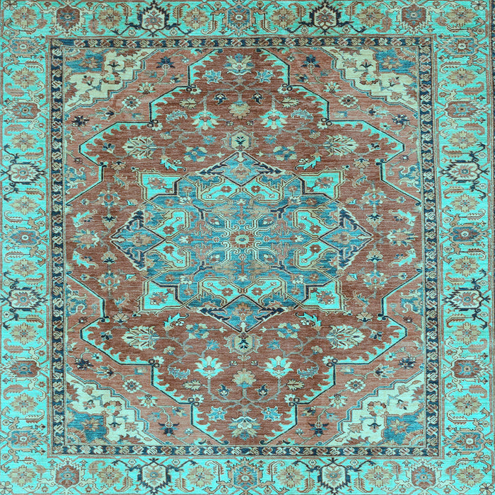 Square Persian Light Blue Traditional Rug, abs4010lblu