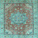 Square Persian Light Blue Traditional Rug, abs4010lblu