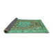 Sideview of Persian Turquoise Traditional Rug, abs4010turq