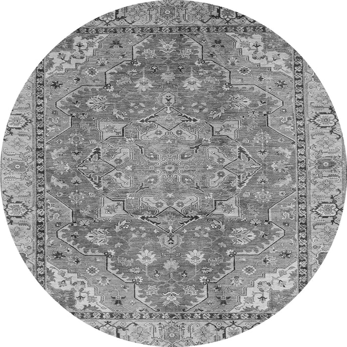 Round Machine Washable Persian Gray Traditional Rug, wshabs4010gry