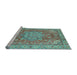 Sideview of Machine Washable Persian Light Blue Traditional Rug, wshabs4010lblu