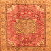 Square Persian Orange Traditional Rug, abs4010org