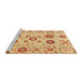 Sideview of Machine Washable Abstract Chrome Gold Yellow Rug, wshabs4011