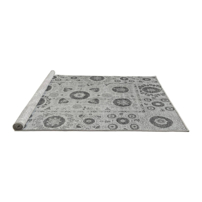 Sideview of Machine Washable Abstract Gray Modern Rug, wshabs4011gry