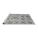 Sideview of Machine Washable Abstract Gray Modern Rug, wshabs4011gry