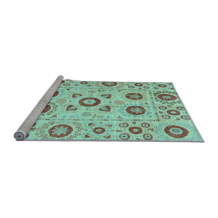Sideview of Machine Washable Abstract Light Blue Modern Rug, wshabs4011lblu