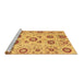 Sideview of Machine Washable Abstract Brown Modern Rug, wshabs4011brn