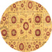 Round Abstract Brown Modern Rug, abs4011brn