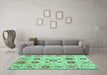 Machine Washable Abstract Turquoise Modern Area Rugs in a Living Room,, wshabs4011turq